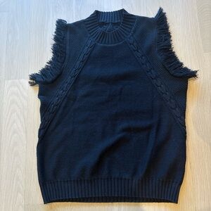 Chic Black Fringe Sweater